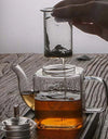 Japanese Style Handmade Heat Resistant Square Glass Teapot With Filter Liner Boiling Flower Tea Pot Kung FuTea Set Teaware