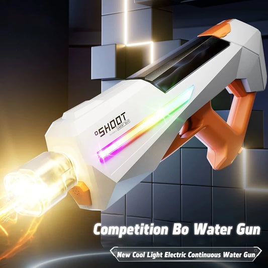 LED Fully Automatic Fire Effect Electric Water Gun Rechargeable Long Range Water Blaster