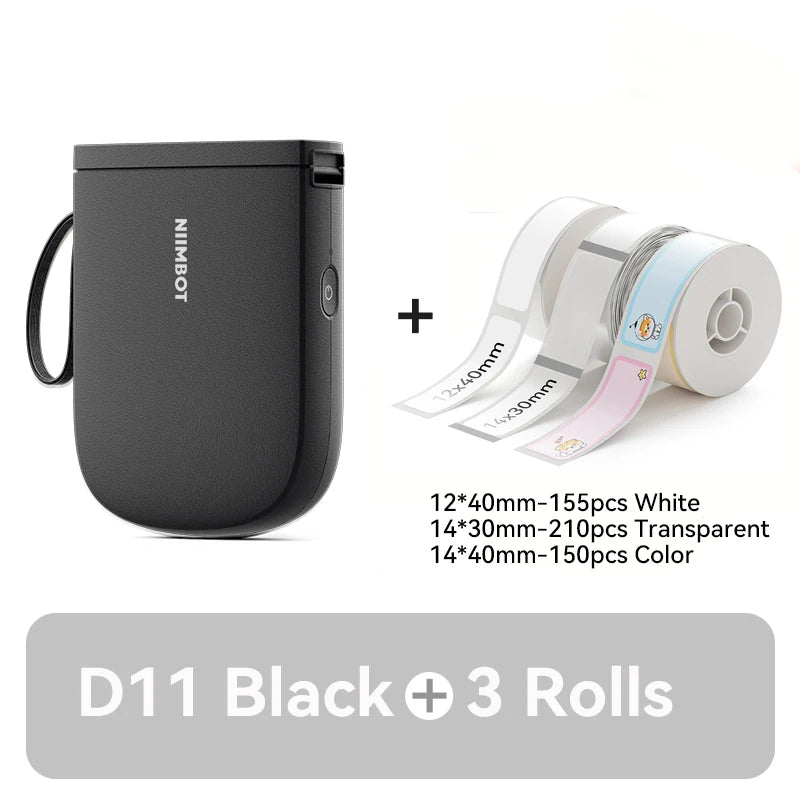 D11 Mini Label Printer 300DPI, Bluetooth Wireless Inkless Sticker Maker, Portable Label Machine for Name Tags, Kitchen & Home
