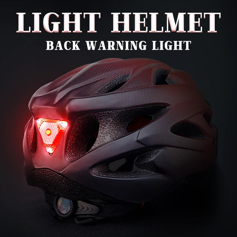 Ultra Lightweight Cycling Helmet With Magnetic Goggles And LED Rear Light