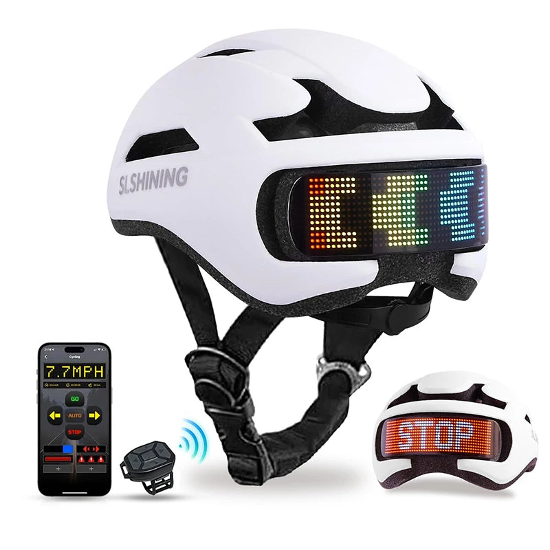 LED Display Cycling Helmet Adjustable Road And Mountain Bike Helmet