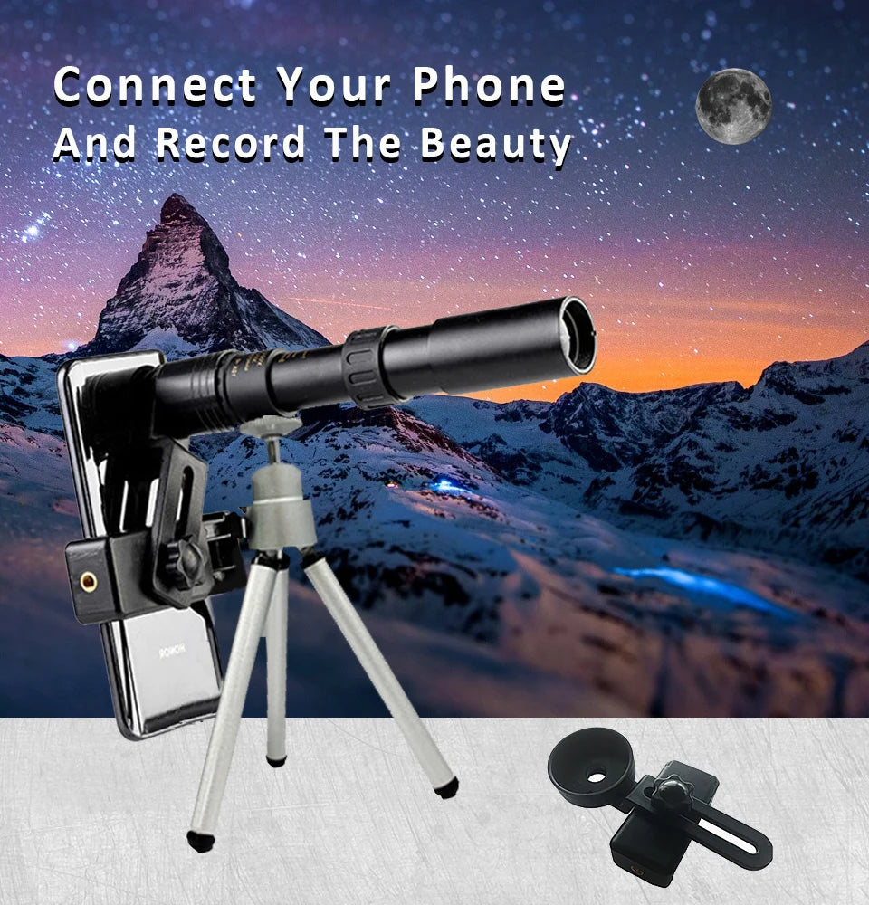 10-300x40 Zoom Telescope HD 4K Portable Strong Binoculars Long Range Professional Monocular BAK4-Prisms For Hunting Camping