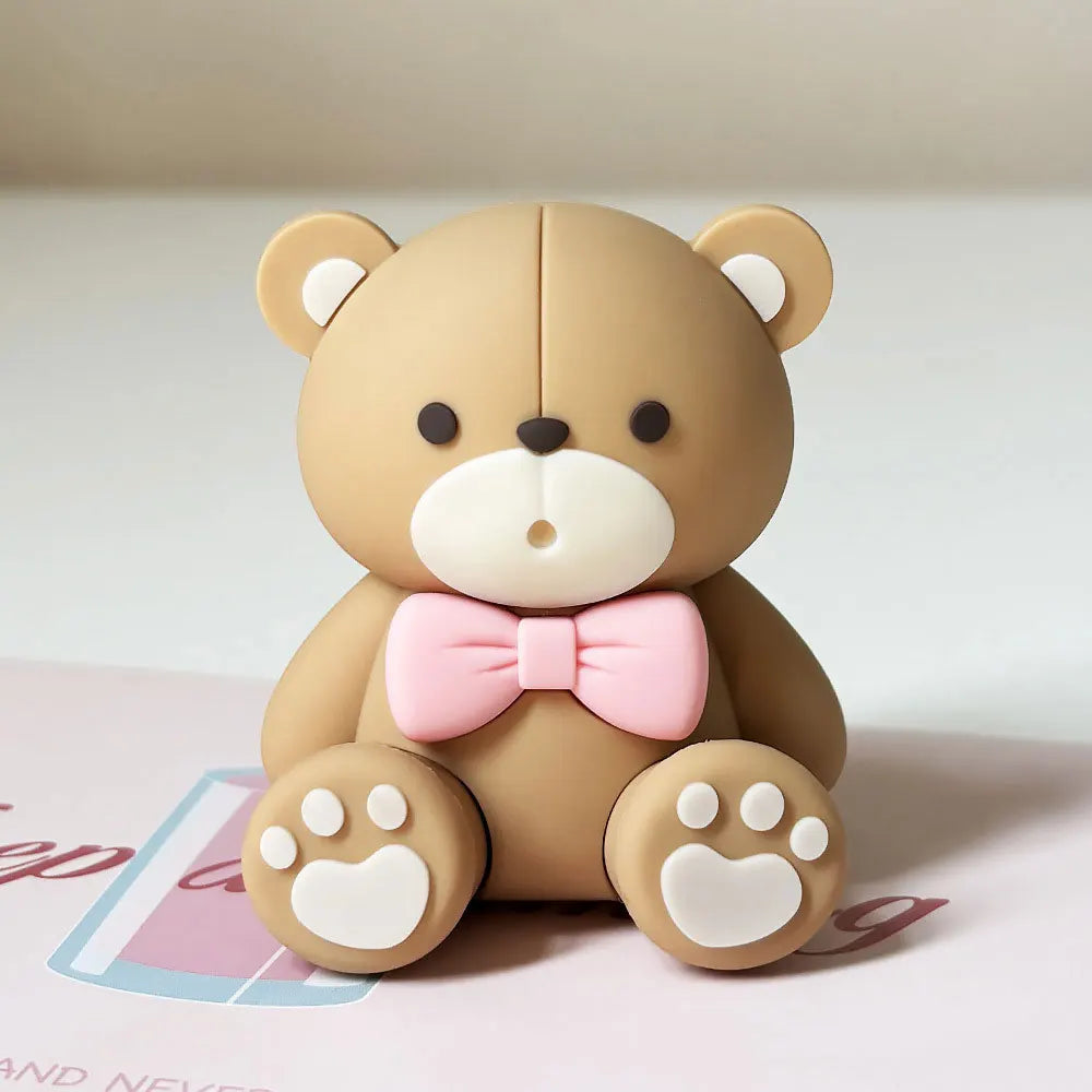 1 Set Pink Bear Cake Toppers Boho Rainbow Nude  Pink Balls Cake Decorations for Birthday Baptism  Shower Party Favor