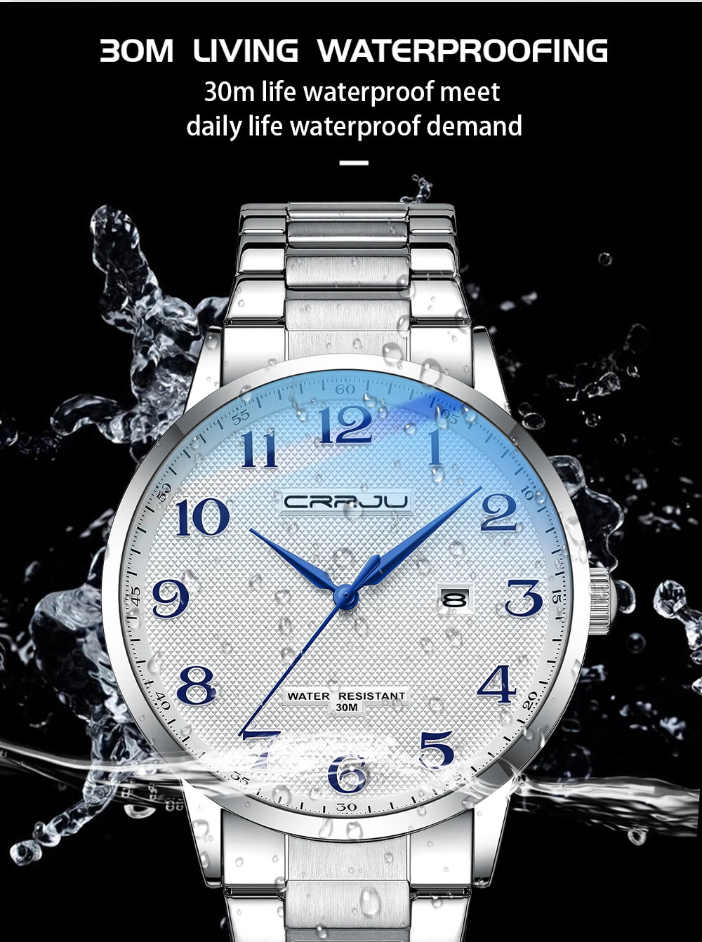 New Fashion Men's Watches Stainless Steel Top Brand Luxury Waterproof Men Quartz Wristwatches Relogio Masculino