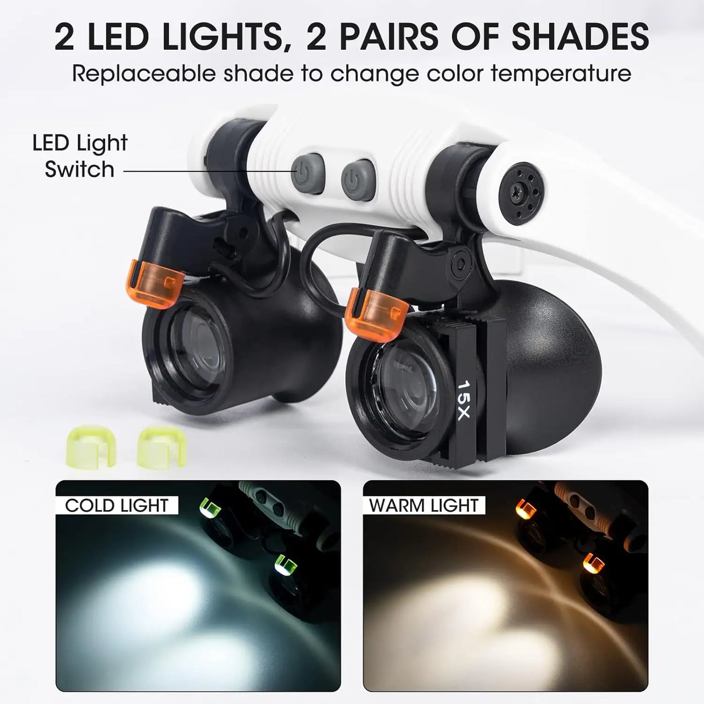 Head Magnifying Glass LED 21X Multi Lens Hands Free Magnifier