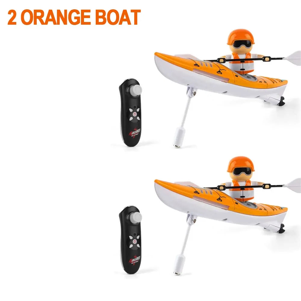 Rc Boat Kayak Racing Ship 2.4G Remote Control Rowing Boat Paddling Water Competition Games Summer Outdoor Toy for Boys Gift
