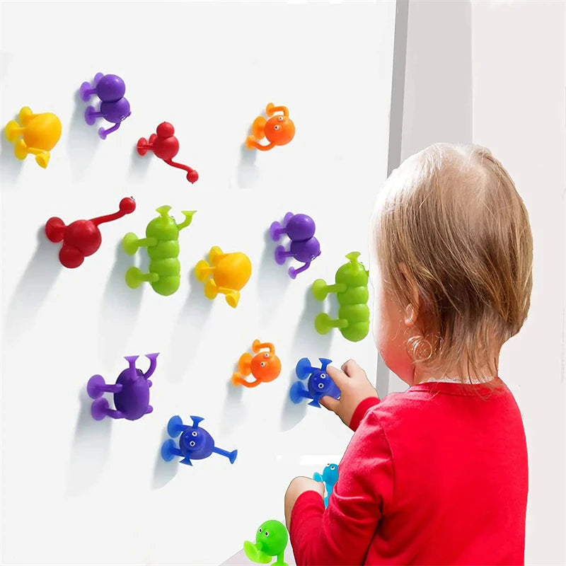 Soft Silicone Building Blocks Toy Animals Shape Suction Cup Bath Toys Parent- Interactive Games Stress Relief Toys