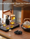 Automatic Glass Teapot Set,  Diversion, Rotating, Lazy Kungfu, Drinking, 1 Set