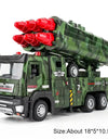 1:32 Ladder Truck Water Tanker Military Missile Rocket Launcher Trucks Model Toy Car Metal Diecast Sound Light Models Boys Gifts