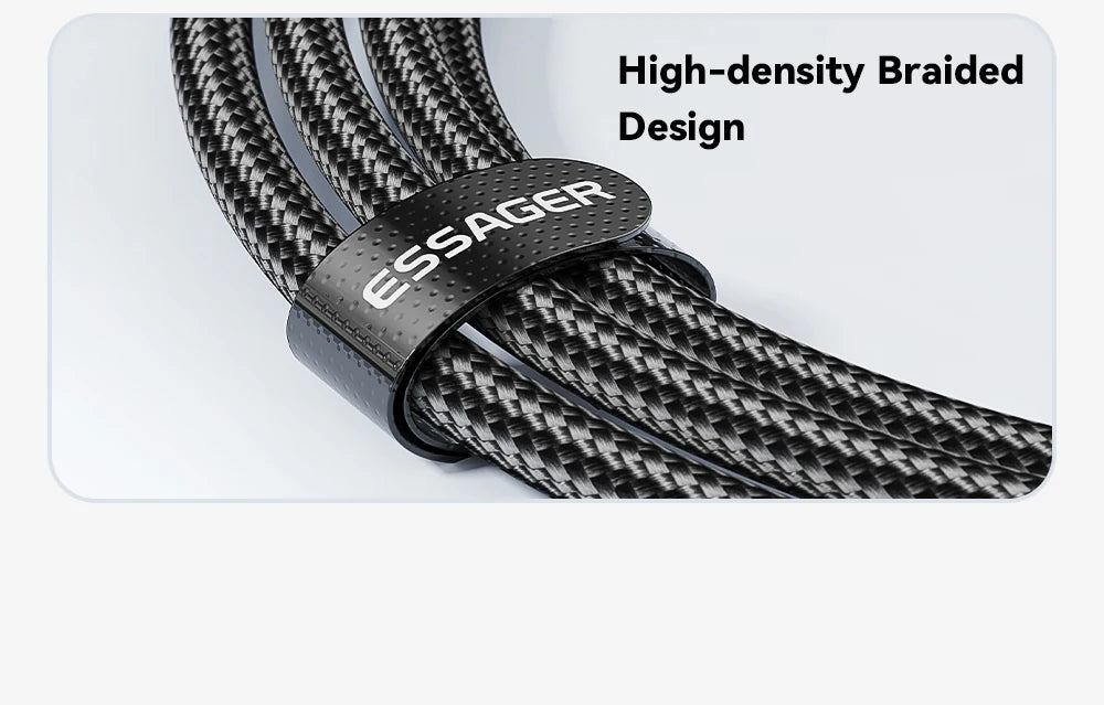 2-in-1 USB-C to USB-C + Lightning PD 100W Fast Charging Cable