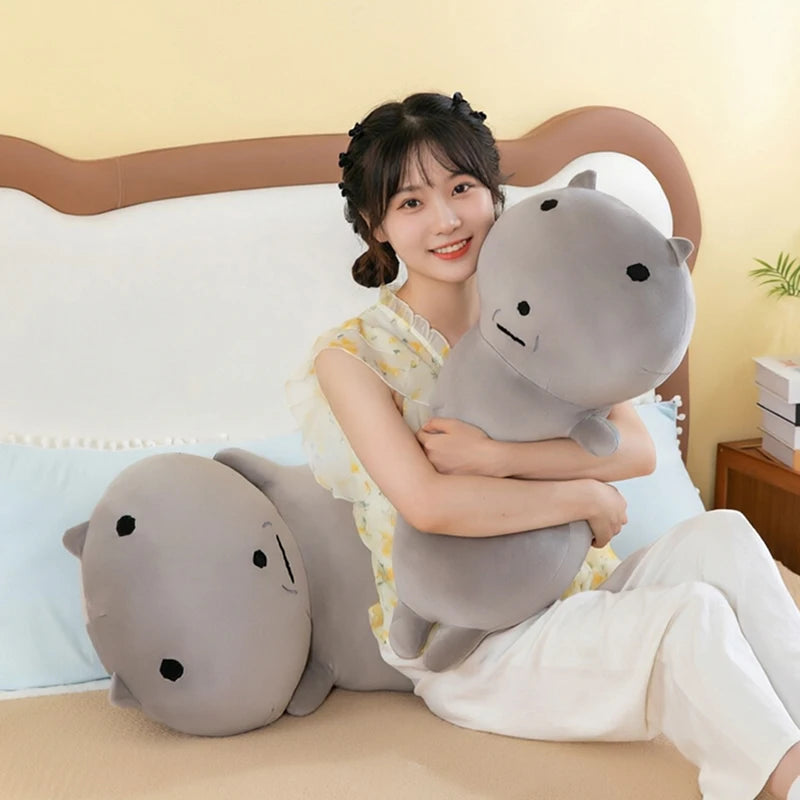 95cm Grey Cat Plush Toy Long Hugging Pillow
