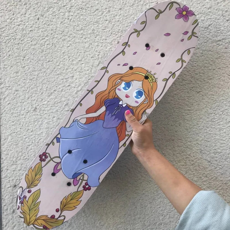 60CM Skateboarding Cartoon Skateboard Dinosaur Spider Longboard Marple Double Rocker For  Skate Board ern