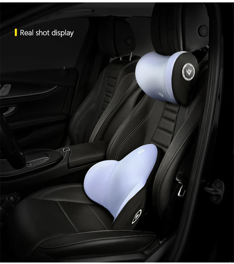 Car Electric Massage Neck Pillow Cushion Vibration Headrest Support Lumbar Seat Back Cushion Vehicle Supplies Travel Assecories