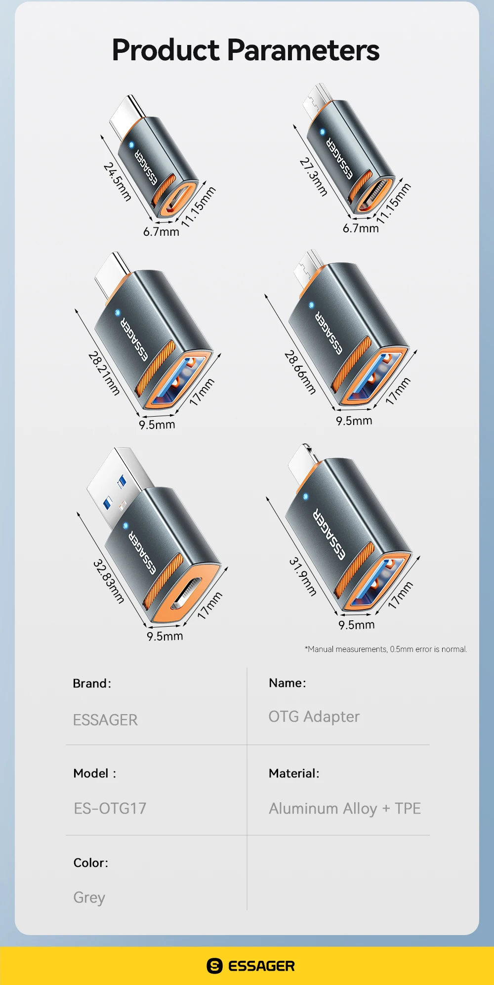 USB 3.0 OTG Adapter (Type-C / USB-A / Micro / Lightning Converter)