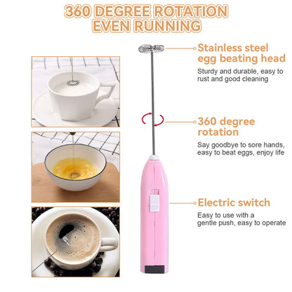 Mini Electric Milk Foamer Blender Wireless Coffee Whisk Mixer Handheld Egg Beater Cappuccino Frother Mixer Kitchen Whisk