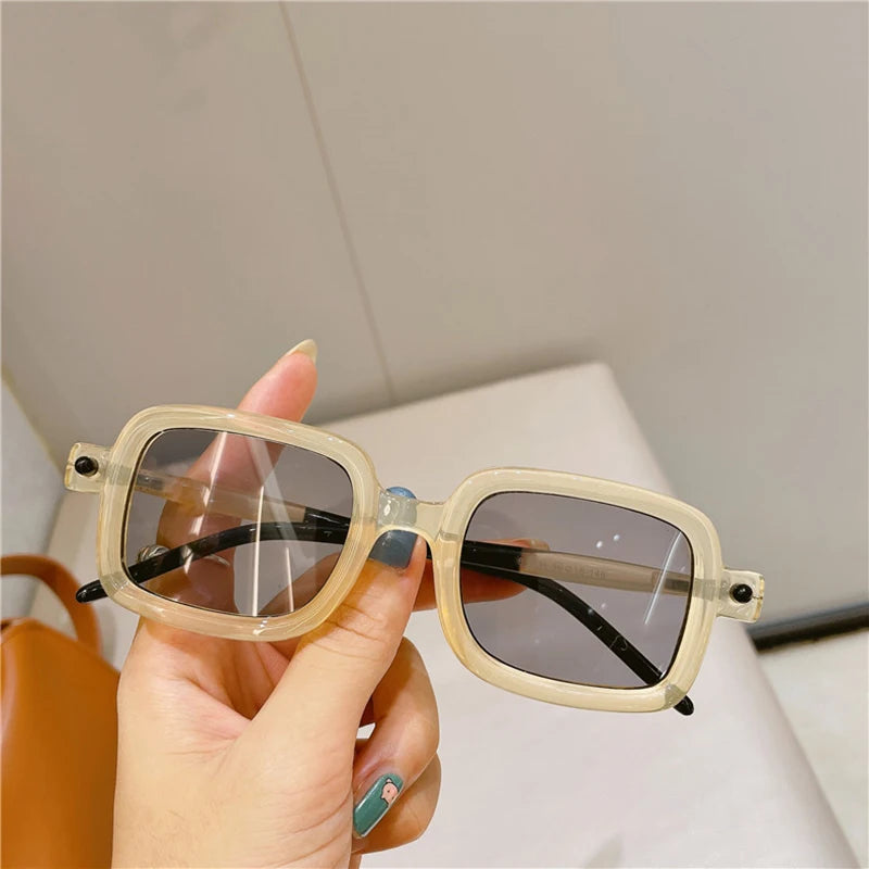 Retro Square Sunglasses With UV400 Protection