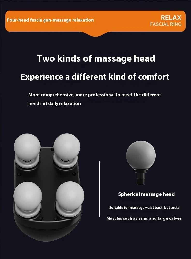 Portable Fascia  Muscle Massager  Four-head High Frequency Neck Shoulder Waist Massage Machine Professional Fascia Massage