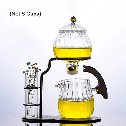 Lantern Model Glass Teapot Modern Decoration Kung Fu Teapot Drinkware Transparent Glass Tea Set 6 Cups For Drink