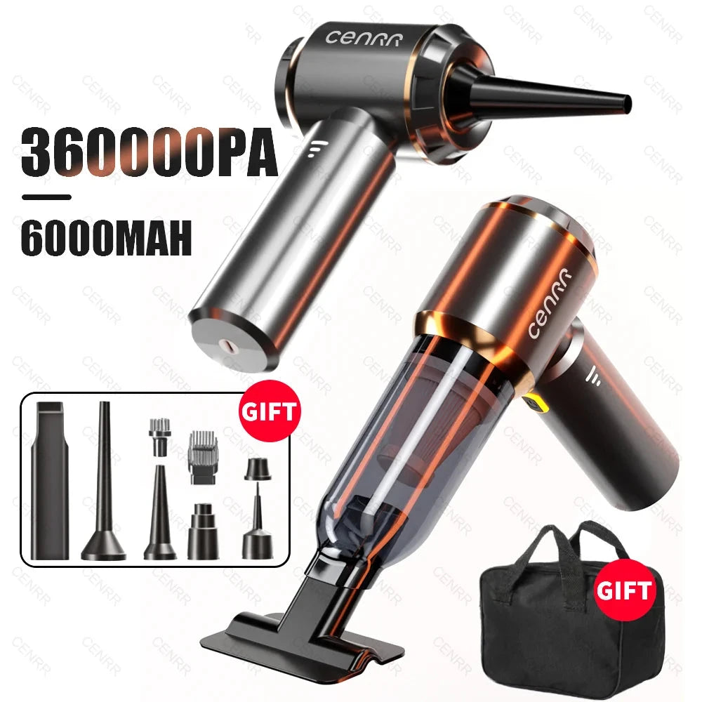 Car Vacuum Cleaner Powerful Mini 360000PA Cordless Car Cleaner HandHeld Portable Wireless Vacuum Cleaner Home Appliance