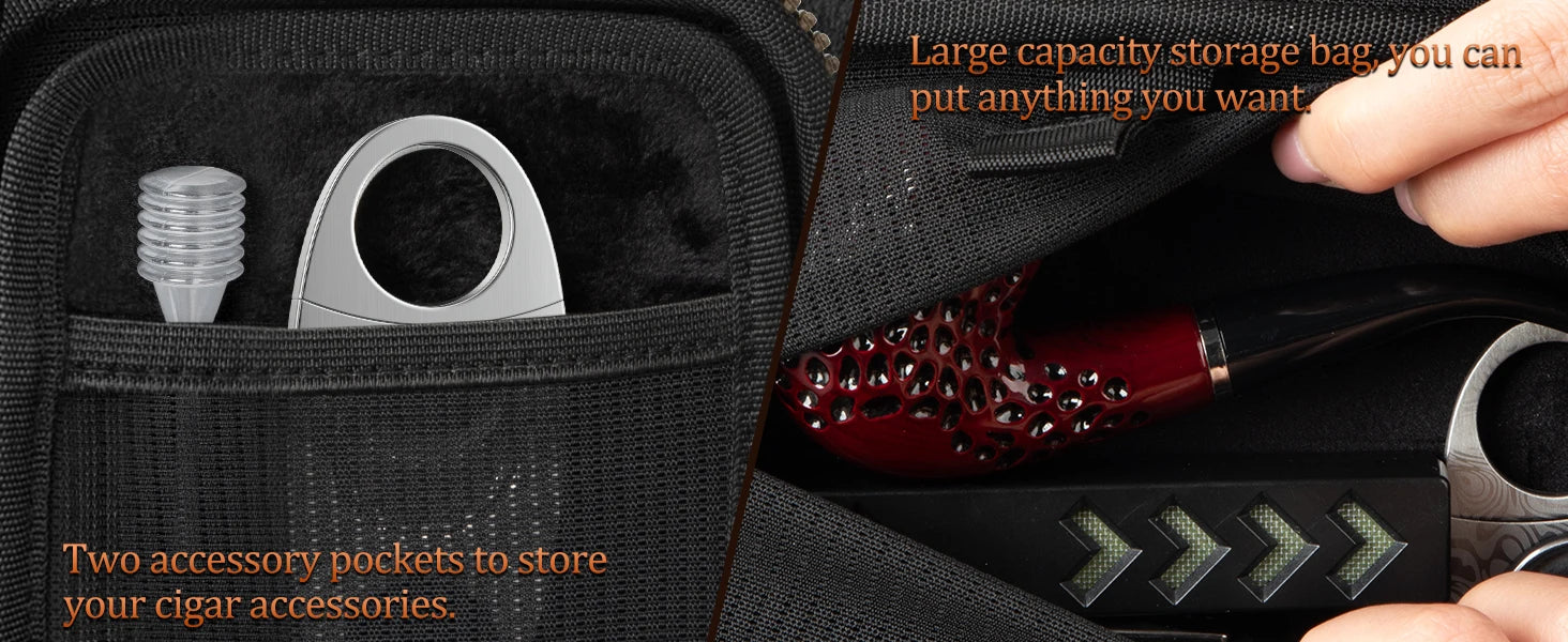 Leather Travel Cigar Humidor with 4 Cigar Tube and Cigar Cutter,Cigar Accessories Gift Set for Men,Lighter not included