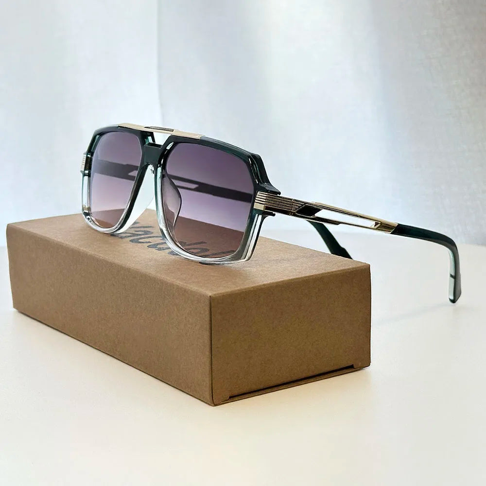 Vintage Square Alloy Frame Sunglasses With UV400 Protection