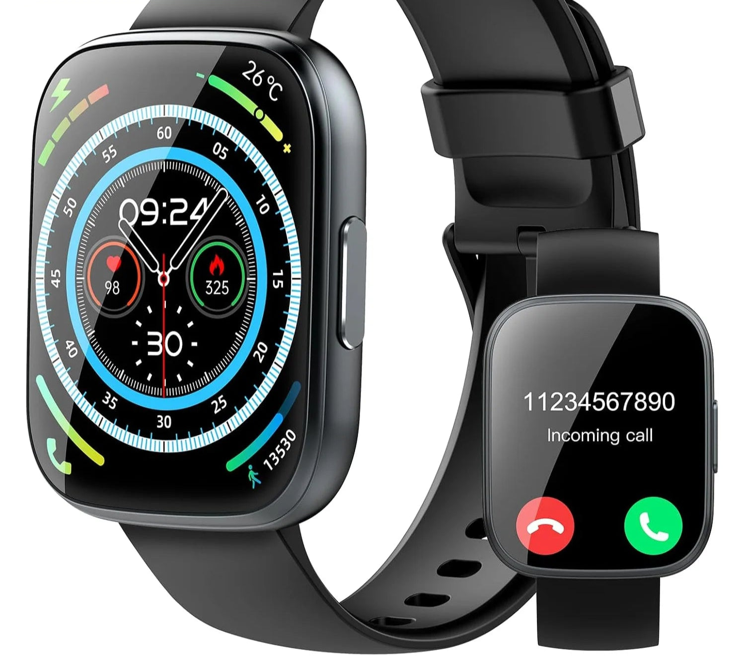 1.95'' Multifunctional Smart Watch Fitness Sports Bracelet Sleep Monitor IP68 Waterproof T80 Smartwatch