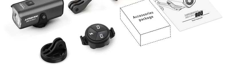 Bicycle Light For Brompton Light Type-C Rechargeable Brompton Headlight 800LM IPX6 Waterproof 1100mAh Bike Accessories