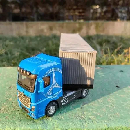 1:50 American Trailer Transport Vehicle Diecast Alloy Front End Container Truck Models Toys Sound Light Cars for Boys Xmas Gifts