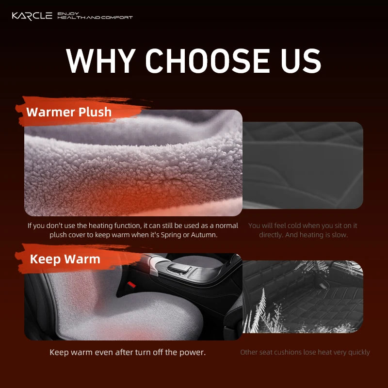 Heated Car Seat Cover Fleece Graphene Fast Car Seat Heater 12/24V Warm Plush Seat Protector Car Heating Mat Winter Seat Cushion