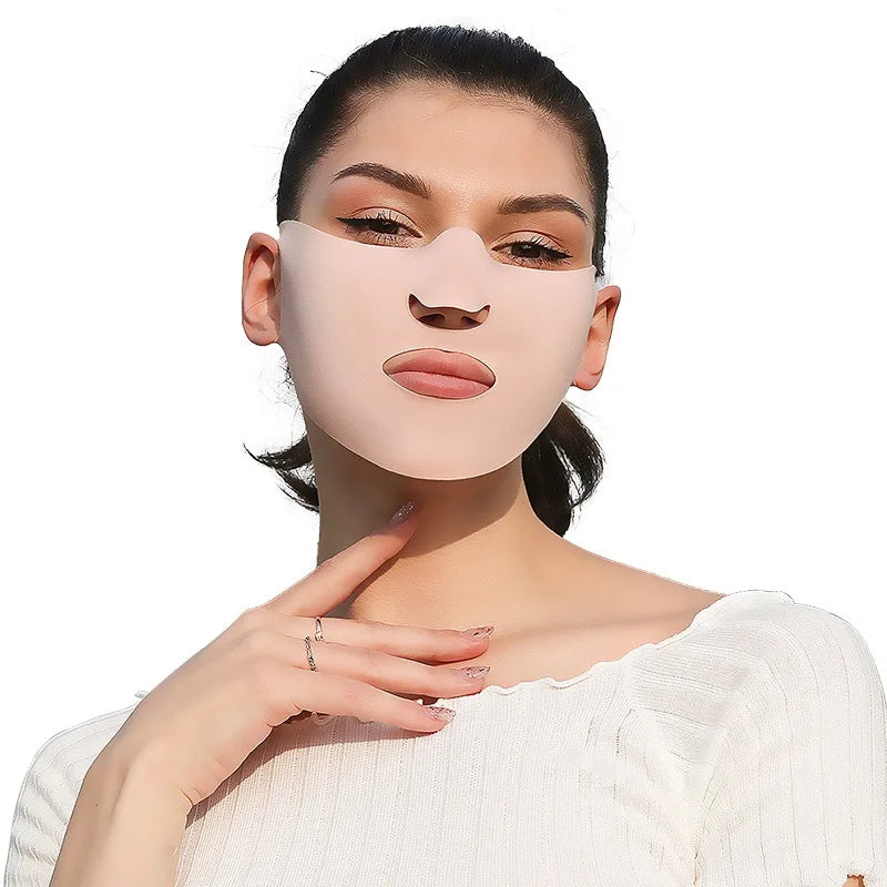 Ice Silk Sunscreen Mask Summer Anti-UV Protection Cycling Face Cover Women Breathable Outdoor Sport Sun Windproof Reusable Masks