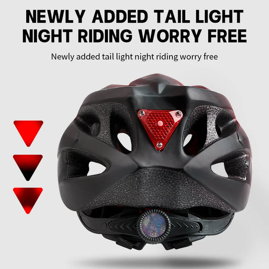 Ultra Lightweight Cycling Helmet With Magnetic Goggles And LED Rear Light
