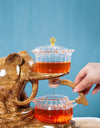 Heat-resistant Glass Teapot With Base Creative Tea Set Elephant Shape Automatic Tea Set Pu'er Oolong Teapot And Cup Set