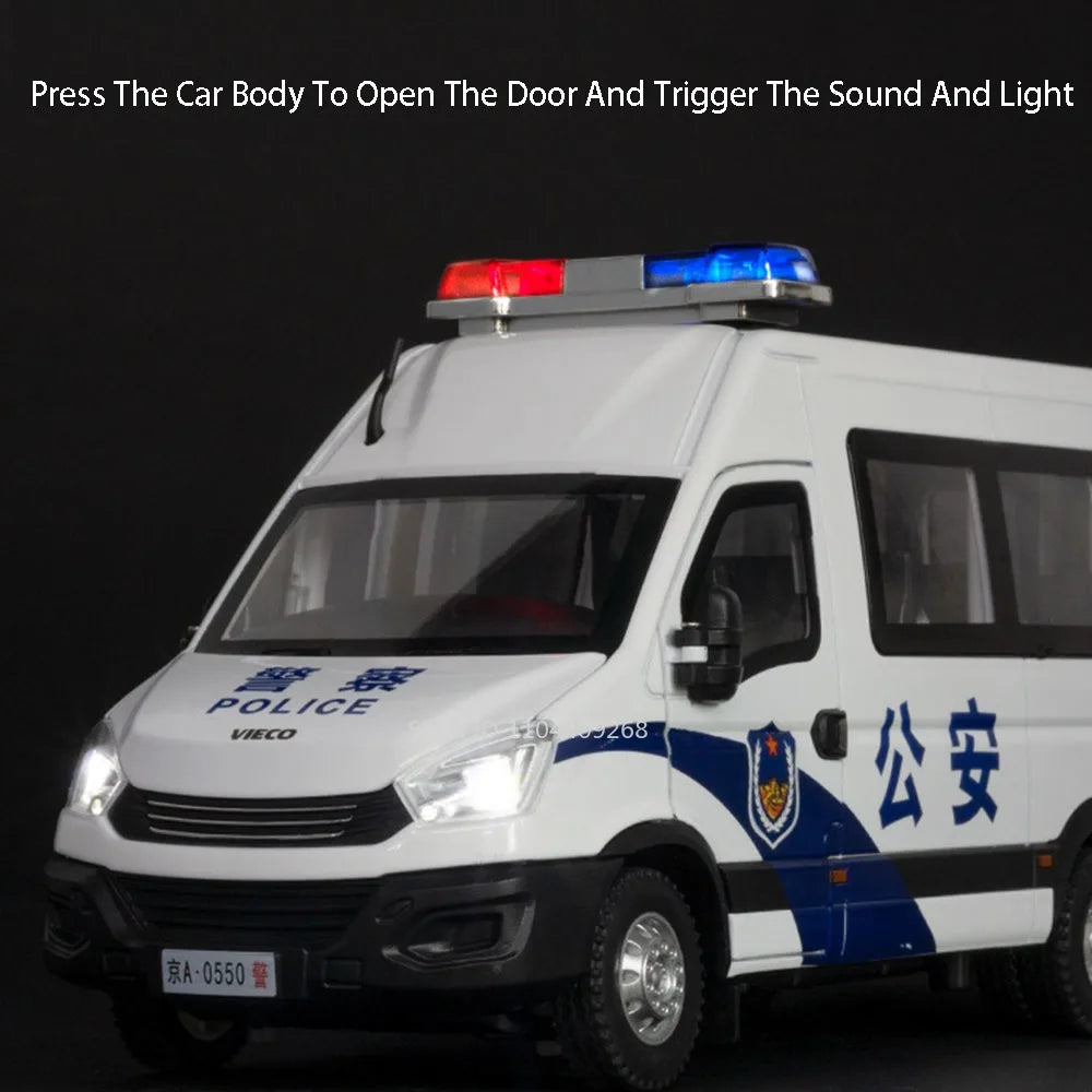 1:24 Scale Special Lada 2106 Police Car Model Toy Alloy Body Rubber Tire Metal Diecast 110 Explosion-proof Vehicle Models