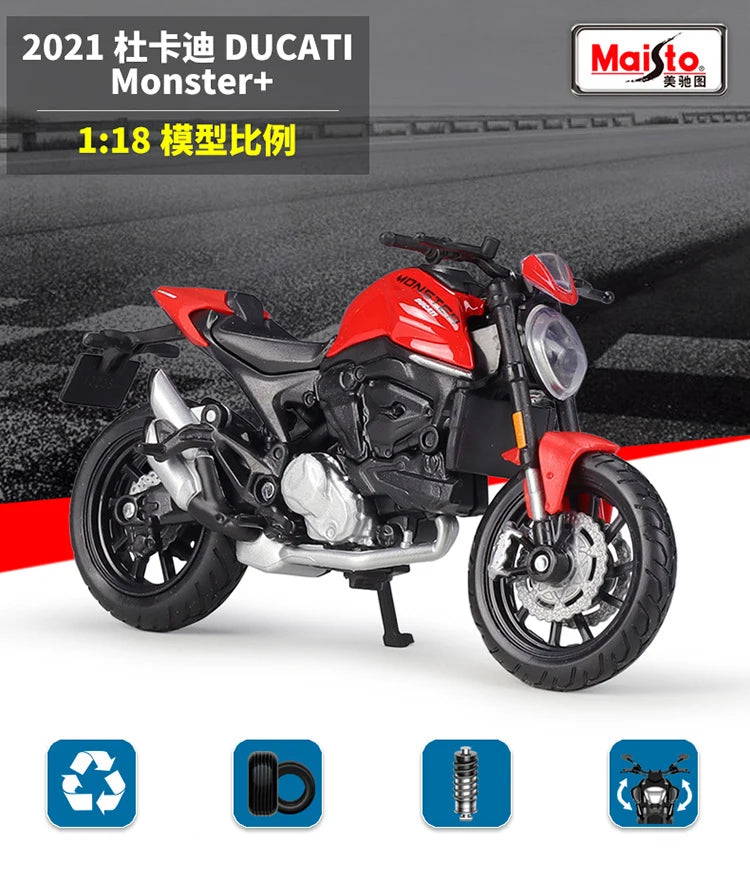 1 18 Scale Ducati Monster 2021 Diecast Motorcycle Model