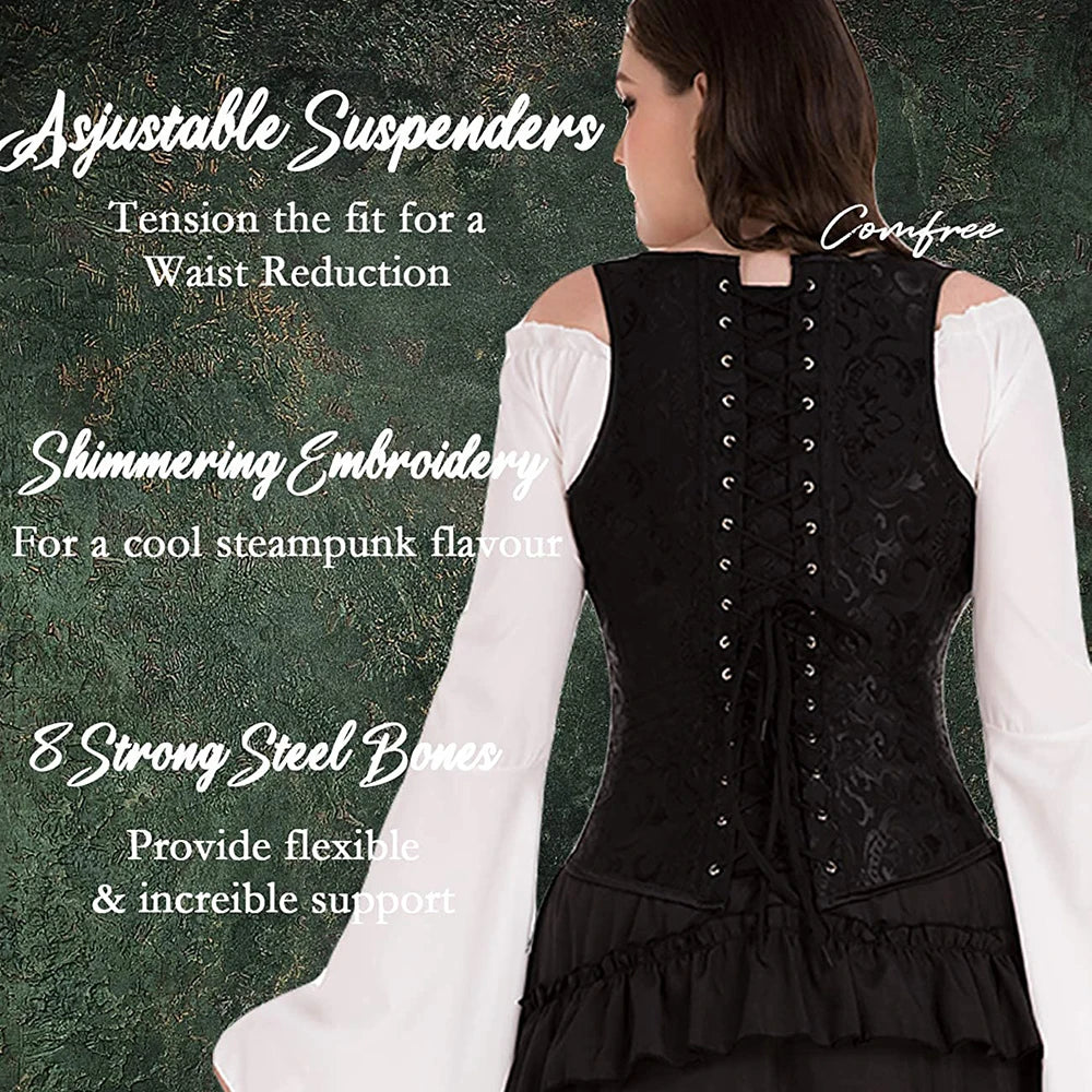 Corset Top Underbust Bustier Gothic Clothes Steampunk Corsets Waist Trainer Belt Shaper Plus Size Corselet