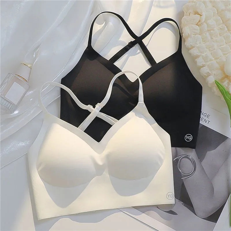 Womens Deep U Neck Seamless Wireless Plunge Bra