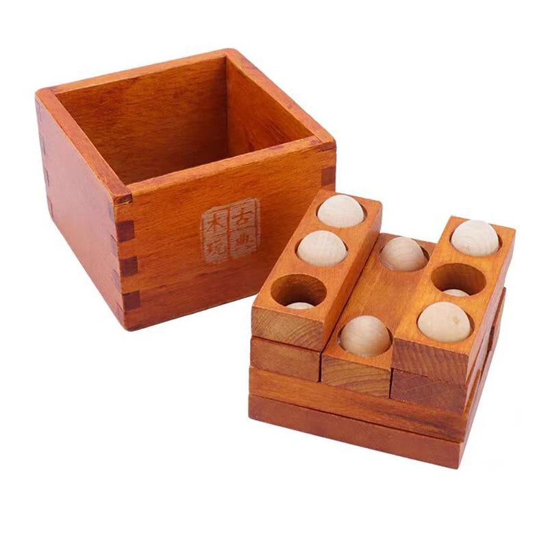 Wooden 3D IQ Puzzle Cube – Brain Teaser