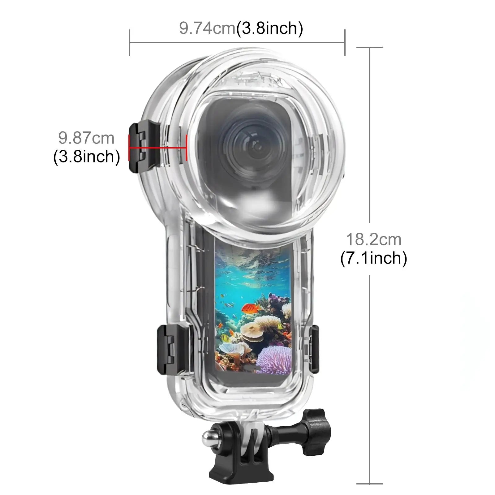 Waterproof Diving Case For Insta360 X5 Sports Camera, 60m Underwater Sealed Waterproof Housing Invisible Transparent Shell