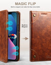Flip Leather Wallet Phone Case for iPhone 16 15 Pro Max 16E 14 Plus with Magnetic Card Slot Holder Cover