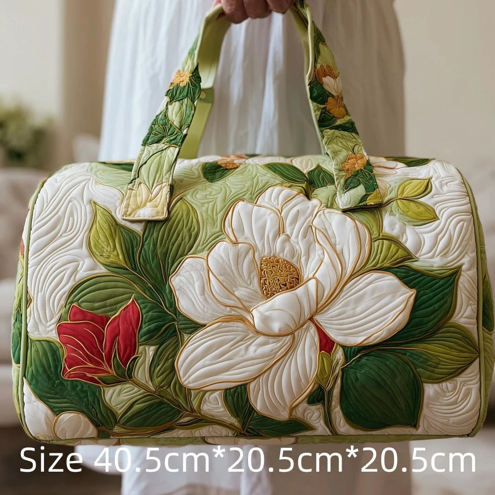 Fashion 3D Printed Quilted Travel Bag for Women Floral Tote Weekender Large Flower Pattern Carry On Handbag Vacation Bags