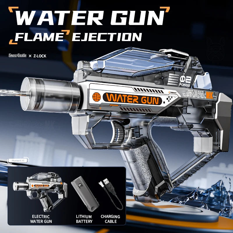 Electric High Speed Water Gun Rechargeable Portable Water Blaster for Outdoor Activities