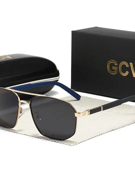 Pilot Square Polarized Sunglasses Metal Frame Men's Driving Male Sun Glasses Eyewear UV Blocking Luxury