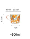 500ml Creative Glass Scale Handgrip Mug Breakfast Milk Coffee Couple Mug Home Tumbler Water Drinkware Fruit Juice Cups