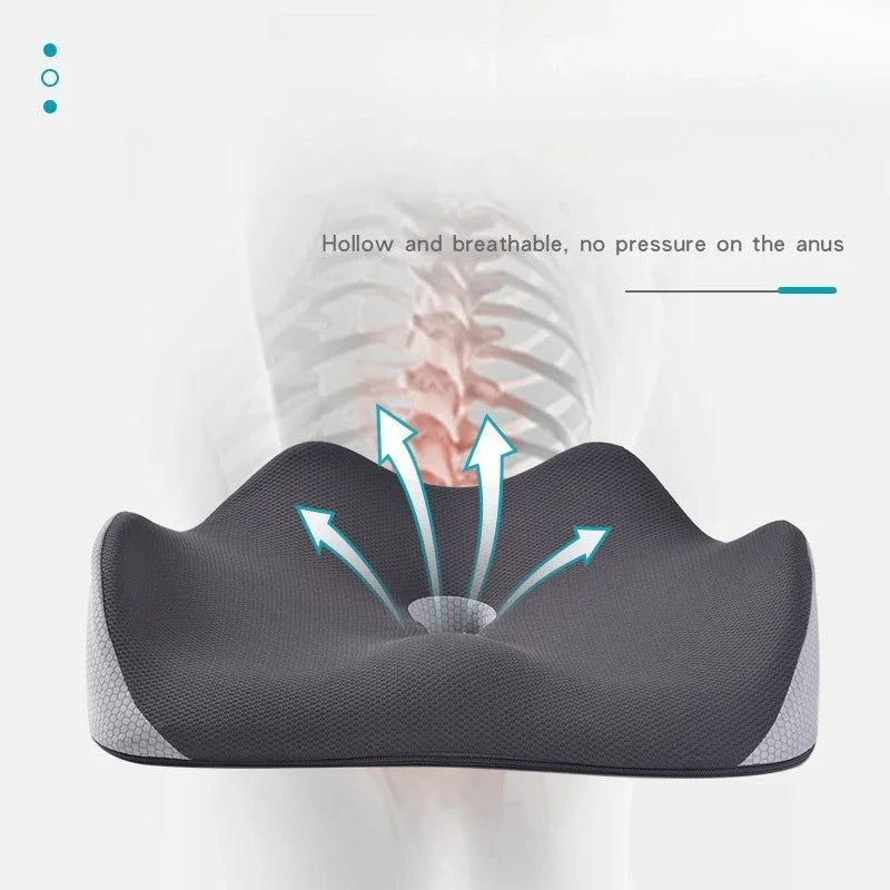 Ergonomic Seat Cushion with Hand Washable Cover Waist & Hip Support Comfort Orthopedic Cushion for Office Car Home