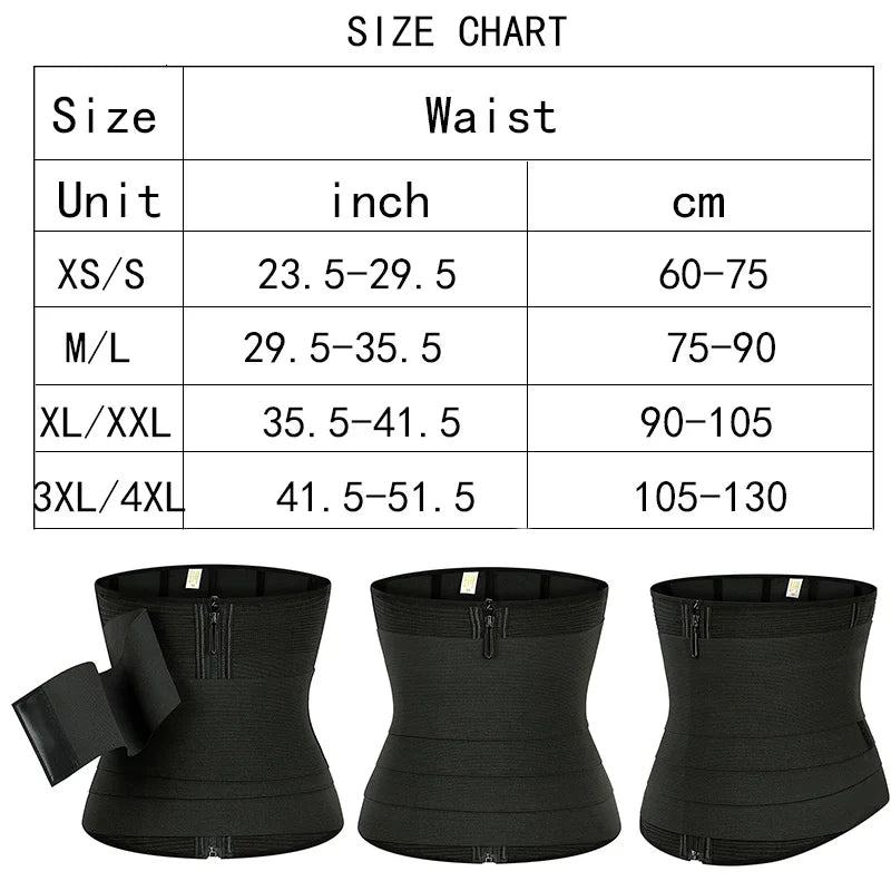9 Steel Bones Waist Trainer Body Shaper Adjustable Belly Tummy Control Snatch Me Up Wrap Stretch Bands Slim Body Shaper Women