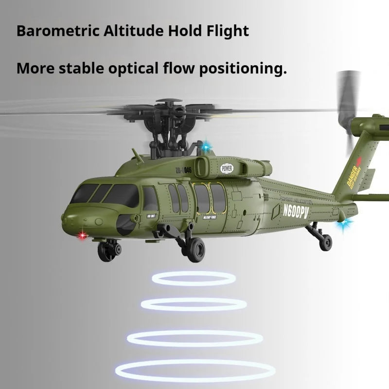 Remote Control Military Helicopter With Optical Flow Positioning