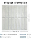 10Pcs 3D Light Grey Mosaic Peel and Stick Wall Panel Matt Linear Self-Adhesive Kitchen Tile Backsplash Waterproof Wall Sticker