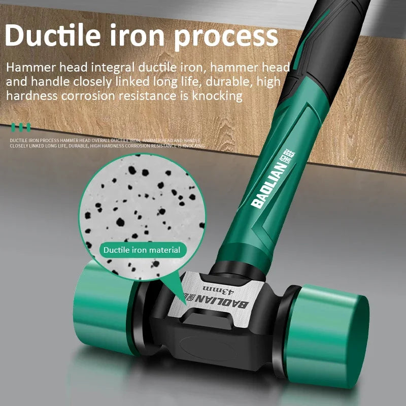 Rubber Hammer Transformable Multifunctional High Resilience Rubber Hammer Anti-vibration and Non-slip Professional Work Tools