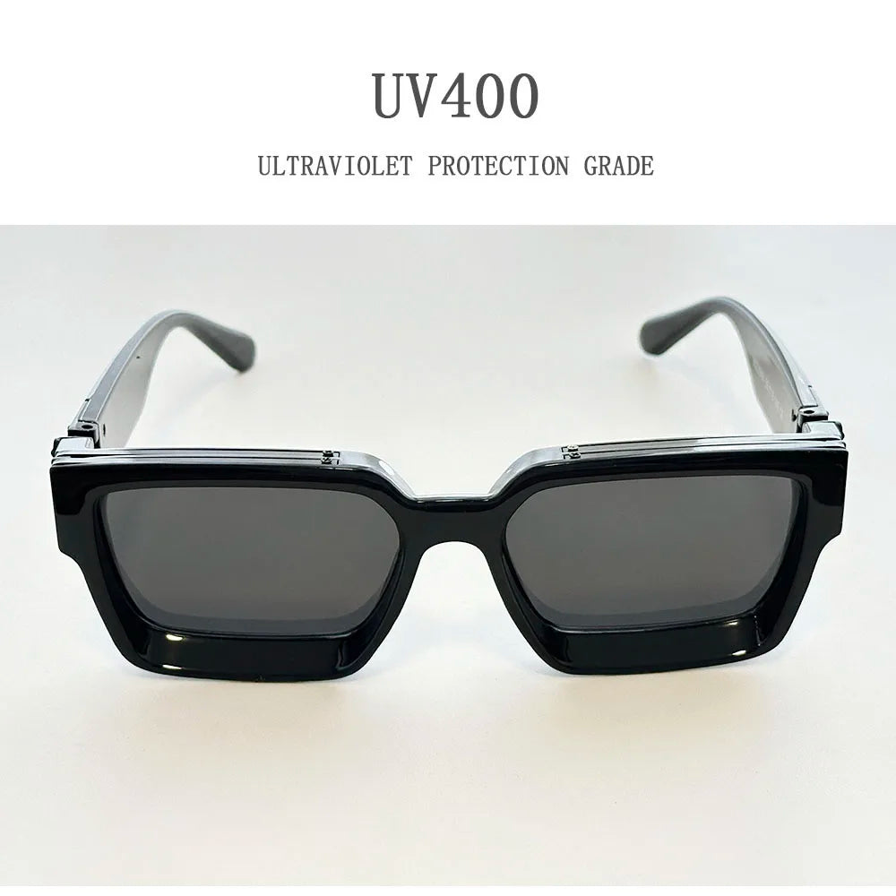 Retro Square Frame Sunglasses With UV400 Protection