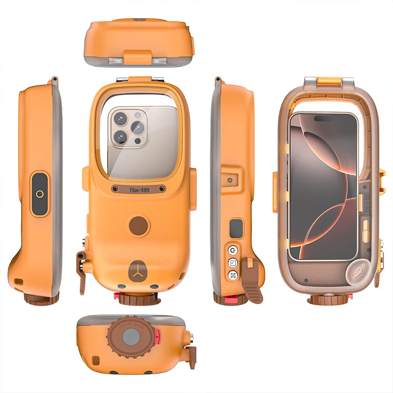 latest upgrade IP68 standard 15M/50ft diving swimming photography professional waterproof Bluetooth phone case